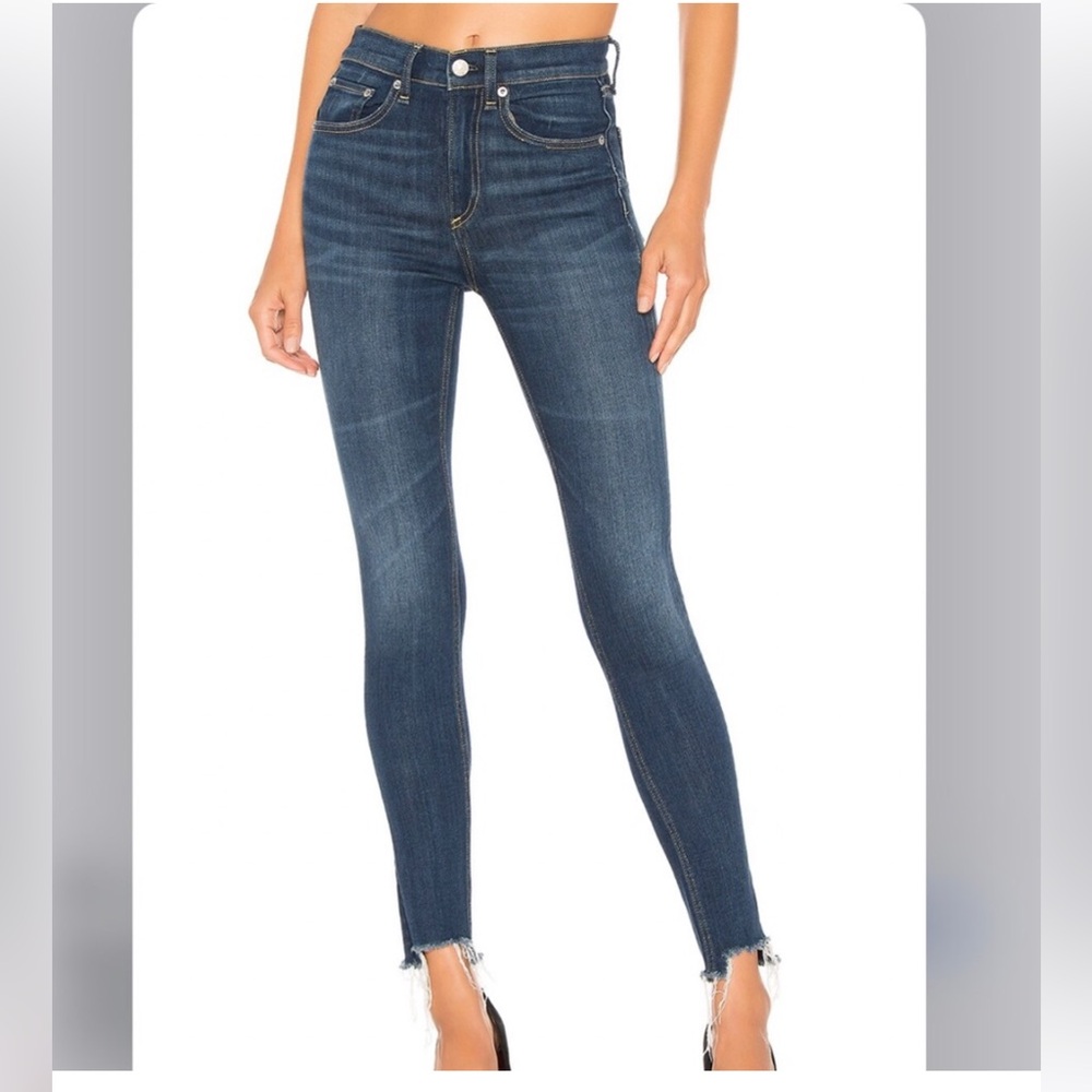 Rag and Bone Lennox high rise distressed skinny denim